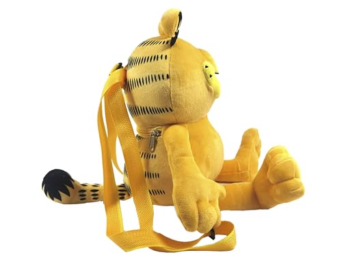 CyP Brands Garfield Kinderrucksack mit Plüschkörper, mit verstellbaren und abnehmbaren Bändern, Orange, offizielles Produkt, orange, Garfield Plüsch-Rucksack