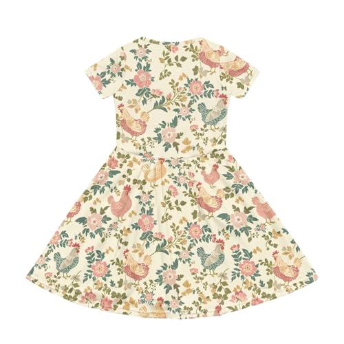 Image of Short Sleeve Dress for Girls with Pockets Cute Toddler Girl Clothes Summer 2-12