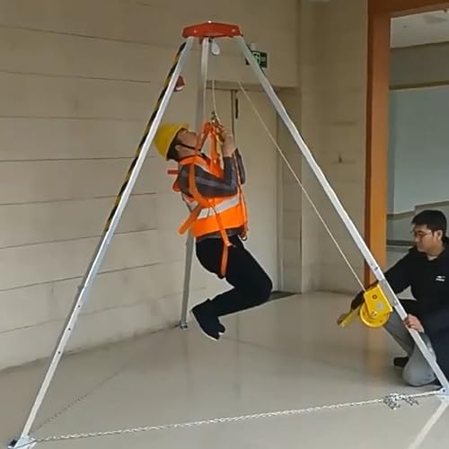 Emergency Rescue Tripod Fall Arrest Kit - Portable 20/30M Pulley Hoist System for Aerial Work, Firefighting, Confined Spaces, Deep Wells & Cable Trenches Safety Equipment