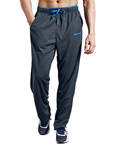 Zengvee Athletic Men's Pockets 3 Pack Open Bottom Light Weight Jersey Sweatpant With Zipper Pockets For Workout, Gym, Running, Training(Us-0221-Gray Blue+Black Blue+Black Grayxl) #TOP2