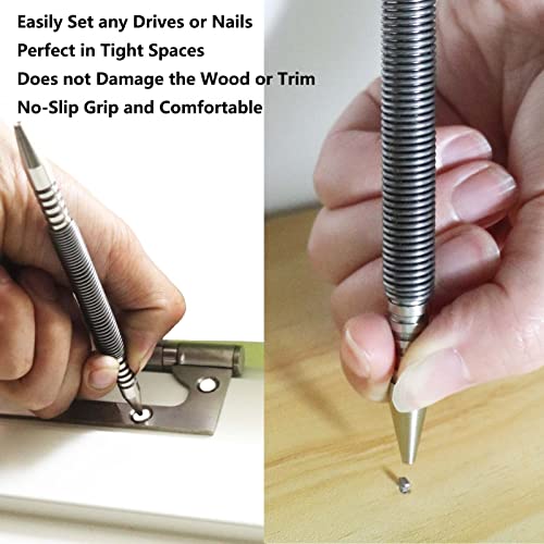 image for WHLLING 2-Piece Dual Head Combo Nail Setter, Double Ended 3/32″& 1/8