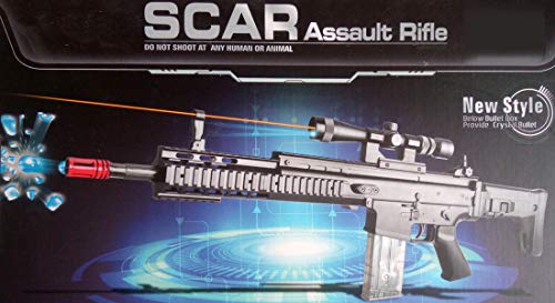 Image of IndusBay 34 Inches Long Fully Automatic Army Style HydroGel Scar Assault Rifle Toy Gun with Continuous Shooting Crystal Water Bullets