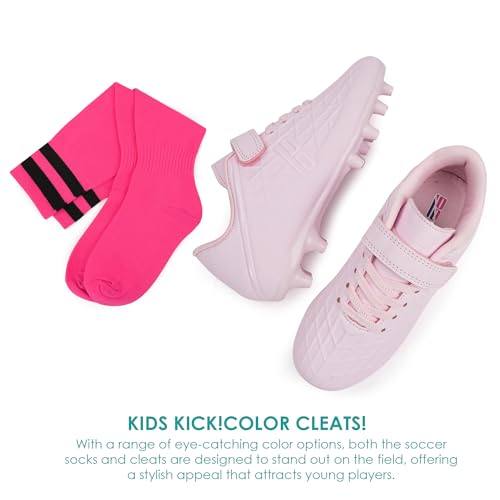 Image of brooman Kids Firm Ground Soccer Cleats Boys Girls Football Cleats with Soccer Socks