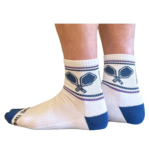 PBF Pickleball Socks for Men & Women, Athletic Crew & Quarter Length, Moisture Wicking Dri Fit Cotton, Tennis Squash Padel2
