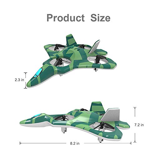 ZEGO F22 Remote Control Jet, Quadcopter Fighter Jet with 360° Flip, 2.4GHz 6-Axis Gyro Technology and 4 Blade Propellers (Green) - Thumbnail 5