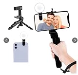 iJoy Social Media Kit with Hand Grip, Tripod, 360-Degree Rotatable Clip-On Ring Light