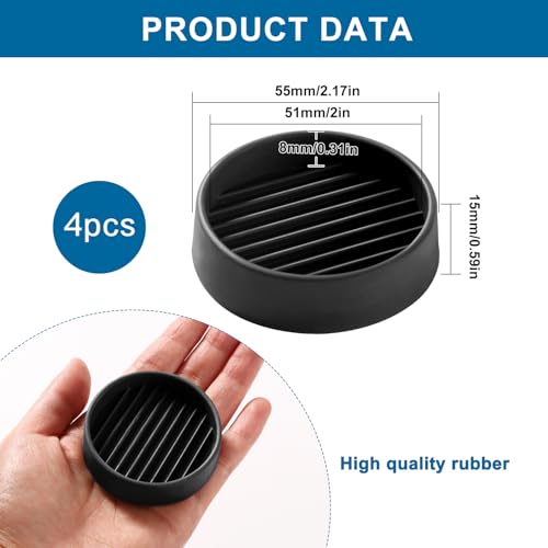 VooGenzek 4 PCS 2”/5.1cm Round Non Slip Furniture Pads, Bed Stoppers Rubber Furniture Feet - Image 2