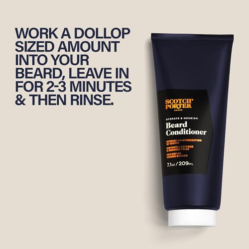 Image of Scotch Porter Hydrate & Nourish Beard Conditioner - Long-Lasting Moisture Helps Strengthen, Reduce Frizz & Promote Healthy Hair Growth for Dull, Dry, Coarse Beards - Porter House Scent, 7.1 oz. Bottle