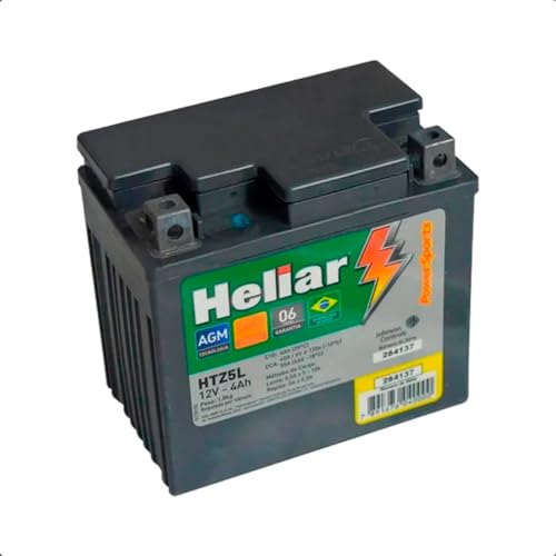 Bateria Moto HTZ5L CG 125/160 NXR 125 Heliar 4Ah Selada