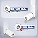 Bingfu Dual Band WiFi 2.4GHz 5GHz 5.8GHz 8dBi MIMO RP-SMA Male White Antenna (2-Pack) for WiFi Router Wireless Network Card USB Adapter Security IP Camera Video Surveillance Monitor