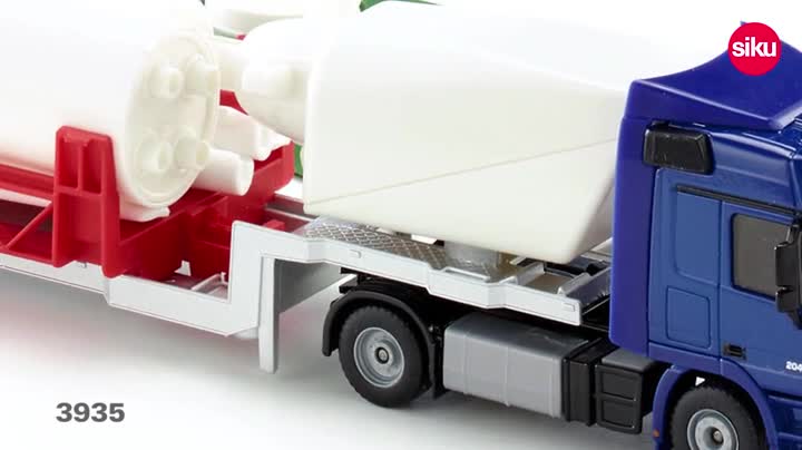 siku 3935, LKW mit Windkraftanlage, 1:50, Metall/Kunststoff, Multicolor, Aufstellbares Windrad inkl. Sockel – Bild 8