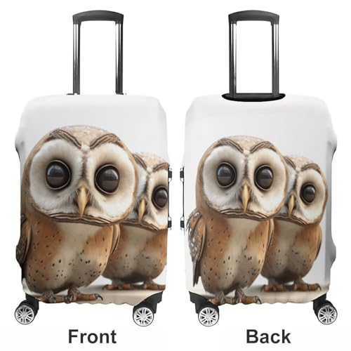Anti-Scratch Luggage Cover Funny Owl Printed Luggage Case Protector Washable Suitcase Covers Elastic Suitcase Protector for Size M (22-24 inch) Luggage3