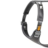 Ferplast Hundegeschirr mittelgroße Hunde Giotto Luxor MEDIUM, aus echtem Leder mit silbernen Nieten, Halsumfang: 38-46 cm, Brustumfang: 57-65 cm, Schwarz