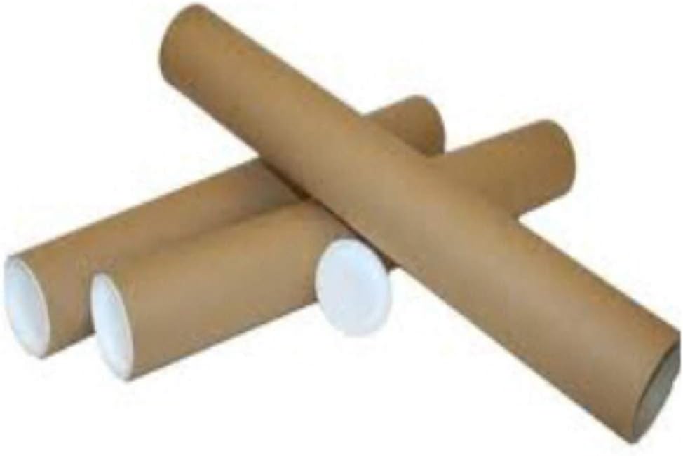 5 x A0 Cardboard Postal Poster Tubes 885mm x 45mm + END CAPS Amazon