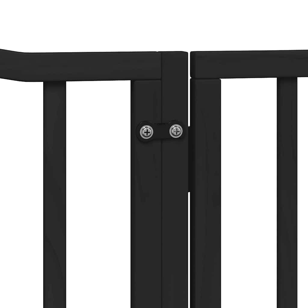 10-TLG. Puerta plegable para perros con puerta de madera de álamo de 800 cm, rejilla plegable para perros con puerta con cerradura, puerta para perros plegable sin taladrar
