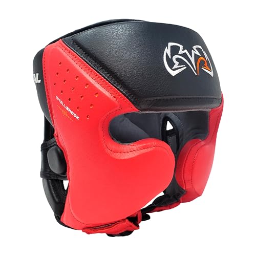 RIVAL Boxing RHG10 Intelli-Shock Headgear, D3O Front and Side Padding, Hook and Loop Back Adjustment with Lace on Top, and Anatomical Rear Head Pad Every Time