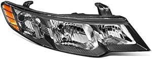 DNA Motoring OEM-HL-0087-R Black Housing Factory Style Passenger Side Headlight Lamp Replacement For 10-13 Forte