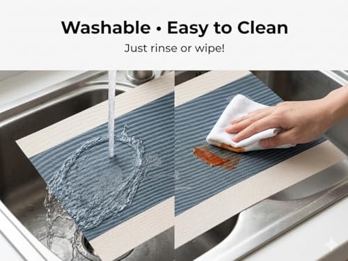 Image of Dribble PVC Placemats Set of 4 | Heat-Resistant, Washable, Waterproof Table Mats | Anti-Slip Dining Table Placemats for Kitchen & Home Decor - 45x30cm, Design - Olive Sand