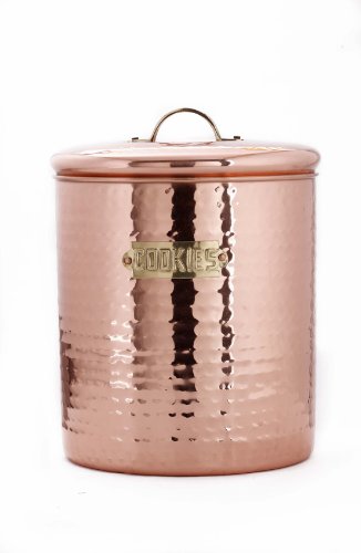Old Dutch 844 Hammered Copper Cookie Jar, 4 Quart