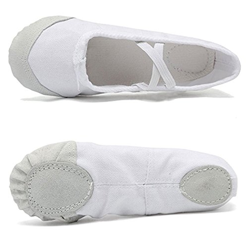 DoGeek Ballet Shoes for Girls Practise Ballet Slipper Dance Shoe Canvas Split Sole Ballet Shoes for Women Kids Toddlers3