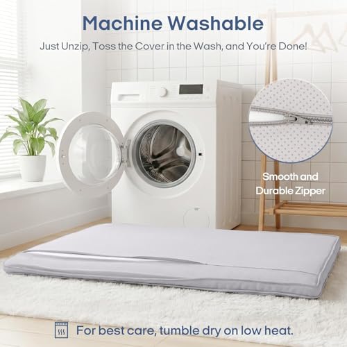 Image of ZonLi Japanese Floor Mattress Futon Mattress King Size, Thicken Roll Up Tatami Mat Washable Cover, Portable & Foldable Floor Bed Mattress for Sleeping, Dormitory, Adult
