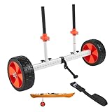 VEVOR Carrello per Kayak, 900 x 580 x 575 mm Carrello per Trasporto Tavole da Surf con Pneumatici in PU Pieno e Cavalletto, Si Monta e Si Smonta in Pochi Secondi, per Paddle Board per Kayak, Canoe