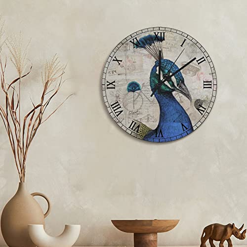 Horloge murale paon 38 cm pour habiller un mur vide avec chic