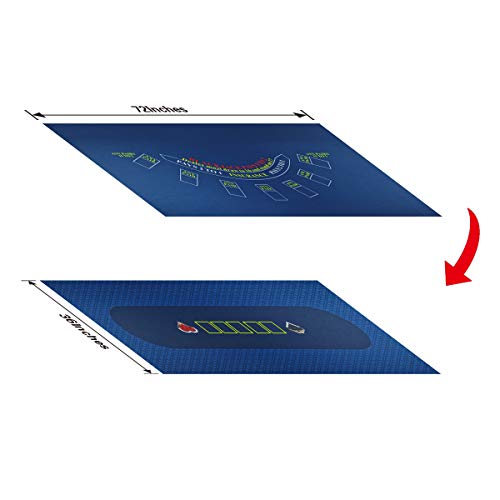 Waliken Tabletop Poker Felt 36"X72" For Texas Holdem And Blackjack Layout Poker Table Top Mat, Double-Sided Design Large Rectangular Surface #TOP1