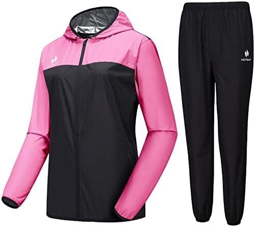 HOTSUIT Sauna Suit for Women Weight Loss Sweat Suits Sauna Jacket Pant Machine Washable Anti Rip for Gym Workout Exercise