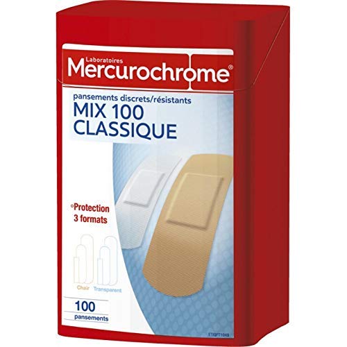 Pansements Mercurochrome multi-format premiers secours pour toute la famille en lot de 3 boîtes
