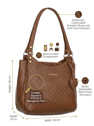 Image of Fostelo Women's Blossom Luxe Satchel Tote Handbag for Women | Ladies Purse | Stylish Shoulder Bag | Gift For Women