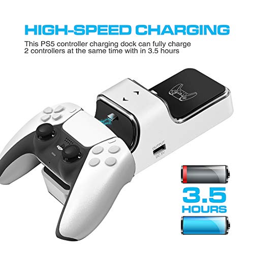 Newest Ps5 Controller Charger, Dual Usb Type C Fast Playstation 5 Charging Station Dock With Led Indicator, Safety Chip Protection, For Sony Dualsense Controller, Wakeyboo #TOP3