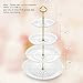 NWK 3/4-Tier Cupcake Stand with Crystal-Clear Plastic Plates and Metal Struts Dessert Stable Tower Display Rack Serving Tray for Wedding Birthday Bridal Shower Autumn NYE Tea Party (Gold)
