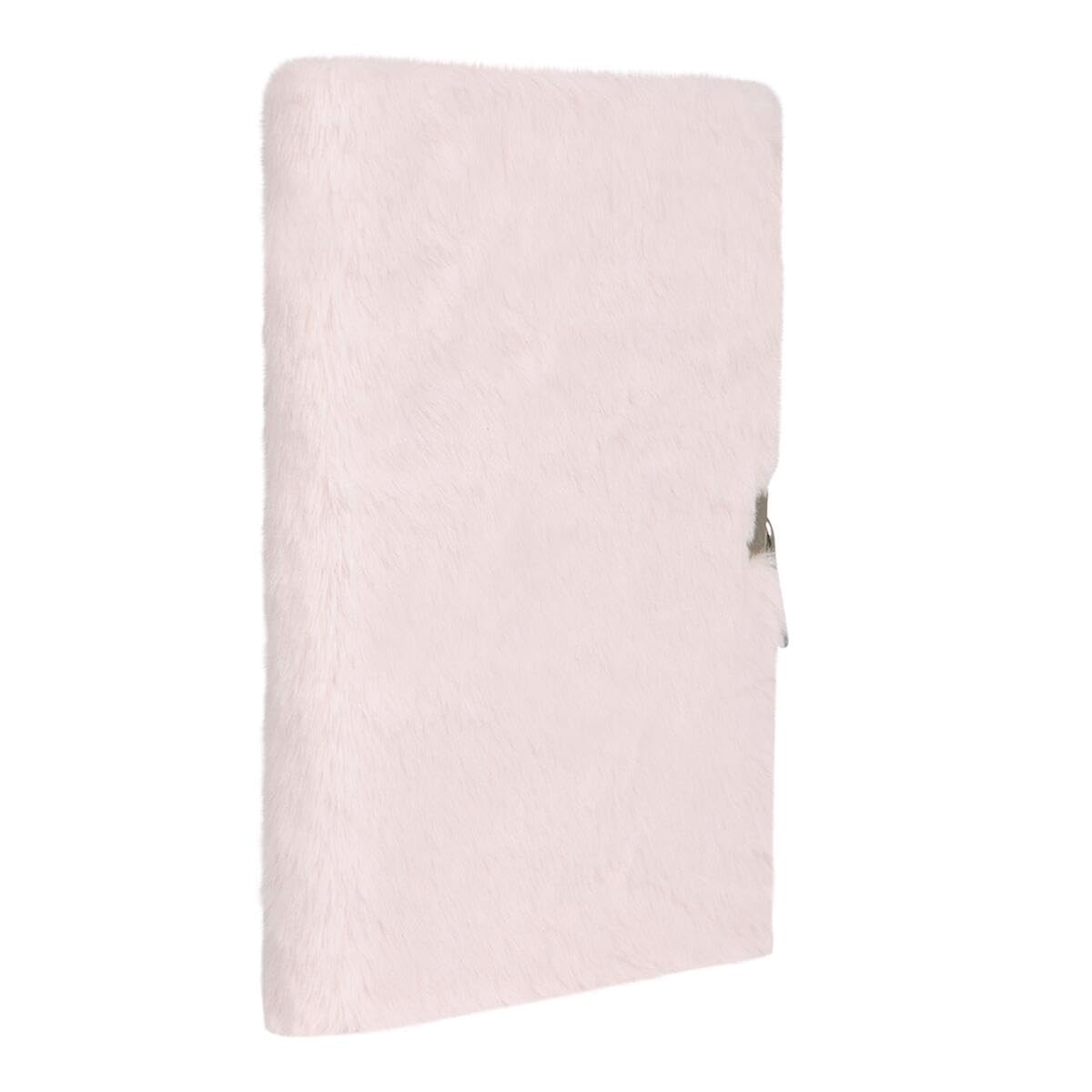 Journal Intime Rose Avec Cadenas - Couverture Peluche Douce - Idée Cadeau Fille, Femme - 14x19 Cm