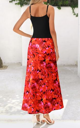 PRETTYGARDEN Spaghetti Strap Tank Top Summer Sets Women 2 Piece Outfits Floral Maxi Skirts for Women Trendy Beach Vacation4
