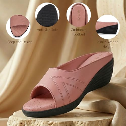 Image of TRASE Wedges for Women | Stylish Sandals for Woman | 2 Inch Wedge Heel Footwear | Ladies Office Wear