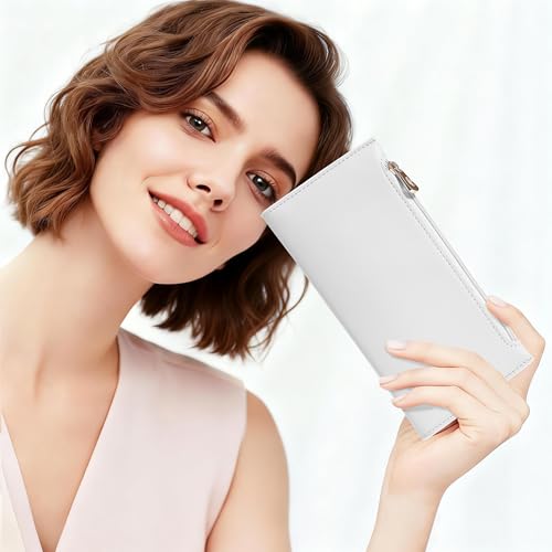 Image of Tipmile Slim Wallet for Women, RFID Blocking Credit Card Holder | Thin Compact Bifold Wallet with Zipper, Ladies Gift