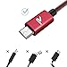 RAMPOW Micro USB Cable [3.3ft, 2-Pack] - QC 3.0 High Speed Android Charging Cable-Compatible with S9/S7/S6, Sony, HTC, Motorola, Kindle, LG and More-Red