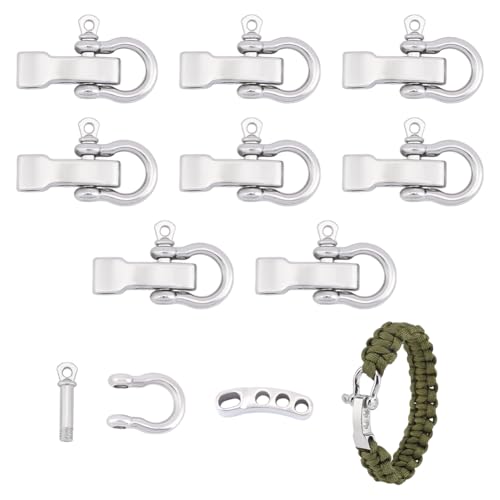 UNICRAFTALE 10 Ensembles De Fermoirs À Vis Platine Ajustables Pour Bracelet De Survie Clasps Métal D Shackle Ancre Ruban Avec Clips D Shackle 27mm Long
