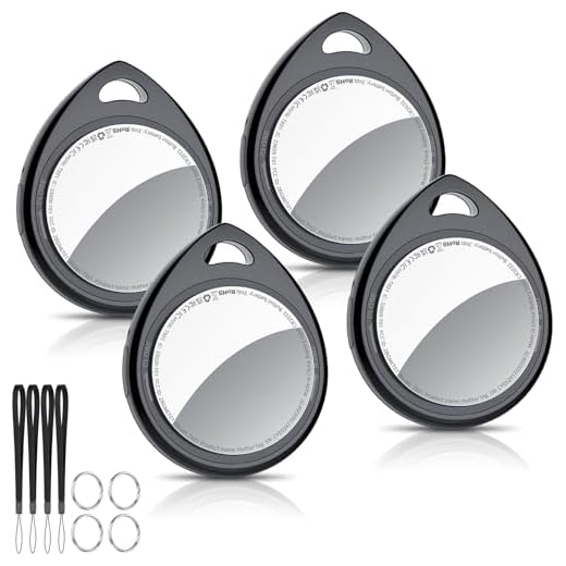 Air Tracker Tags-4 Pack, 5.3 Bluetooth Tracker Work with Apple Find My (iOS Only), 100dB Sound, Smart Tag with Keychain/Lanyard, Item Finder for Luggage/Key/Suitcase, Replaceable Battery, Black.