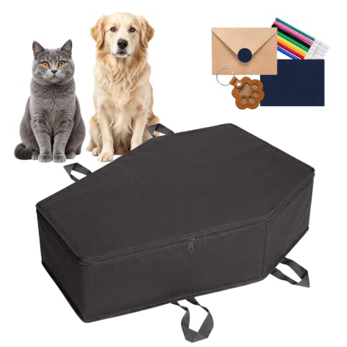 Pet Casket, Dog Casket, Casket for Dogs Burial, Pet Burial Box(S)-Black