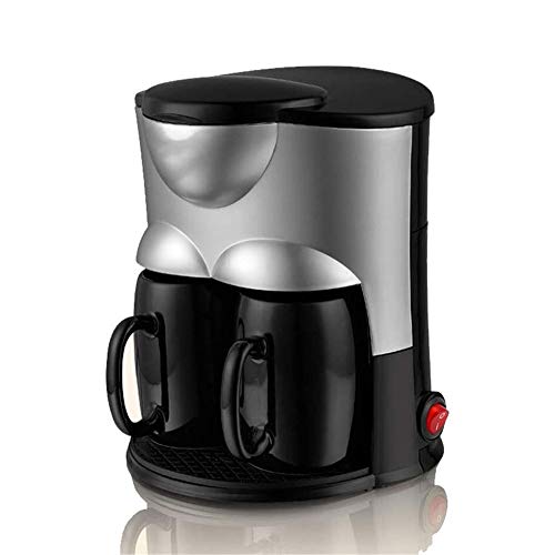 LKNJLL Multi Heißgetränkemaschine, Haushalt Drip Automatische Tee-Maschine Kleine Mini Doppel Cup Kaffeemaschine