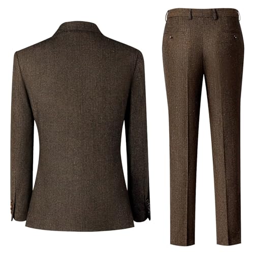 Herringbone Tweed Suit 3 Piece Retro Men Slim Fit Wool Suit Men 2 Button Men Tweed Suit Jacket Vest Pants for Wedding4