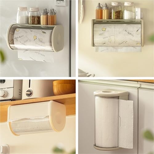 Portarrollos de papel transparente ideal para camping, coche y cocina organizada 5