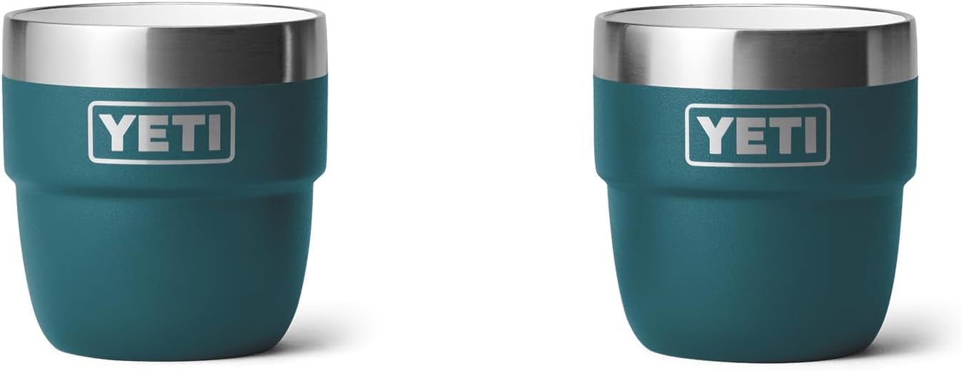 YETI Rambler Espresso Cup, Vacuum Insulated Stainless Steel Stackable Cup, Agave Teal, 2 Pack 4 oz (118 ml)