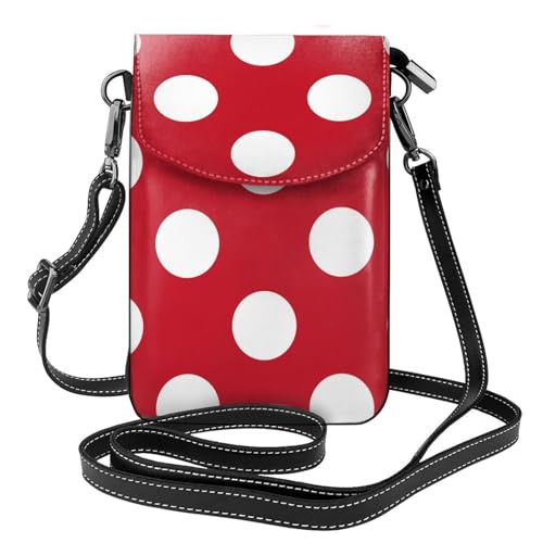 Porte-téléphones pour femmes à pois et portefeuille en cuir PU avec porte-cartes intégré