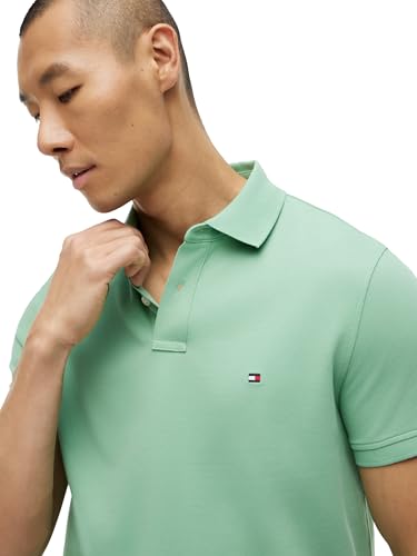 Image of Tommy Hilfiger Men's Short Sleeve Polo Shirts in Regular Fit With Stretch and Organic Pique Cotton