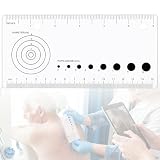 Herramienta para heridas 2 en 1. Combina una regla de medición de heridas y un medidor de tamaño de pupila en un práctico diseño, ideal para enfermeras, EMT, cuidadores y estudiantes de clínica.