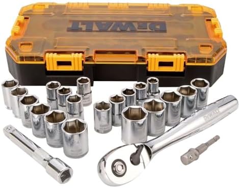 DEWALT Impact Socket Set, 23-Piece, 1/2" Drive Metric/SAE (DWMT74739 ...