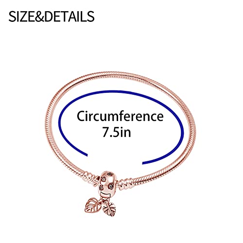 Image of 925 Sterling Silver Snake Chain Bracelets Fit Pandora Charms,Heart Clasp Bracelets Perfect For Any Glamour Gift for Women with 5 A Cubic Zirconia